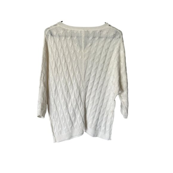New York & Company Women's White Knitted Top - Picture 3 of 6